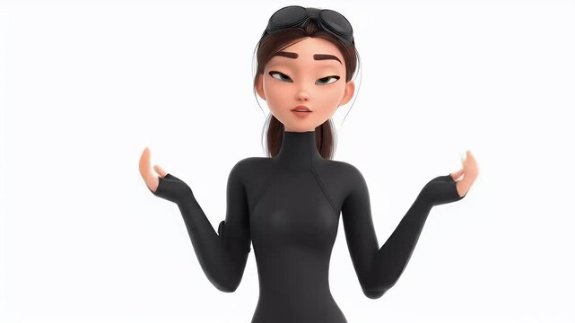 Confused Cartoon Character Posing Questioningly