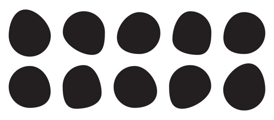 Minimal monochrome liquid blobs set with abstract organic shapes