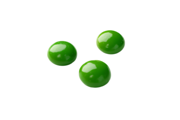 three green balls are flying in the air