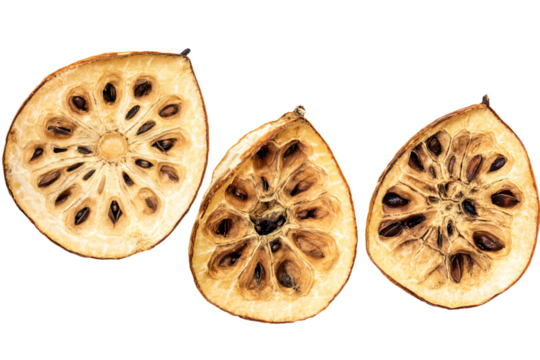 a close up of a fruit with seeds