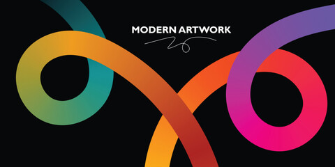 Vibrant Abstract Modern Art Design with Intertwined Colors