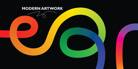 Vibrant Abstract Modern Art Design with Intertwined Colors
