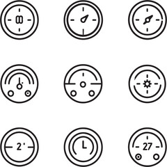 Smart Thermostat Dial Ultra Minimalist Icon Set