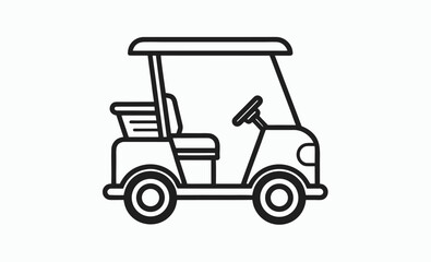Golf cart icon silhouette, vehicle front silhouette, electric cart vector, Golf cart front view icon silhouette vector art illustration design 