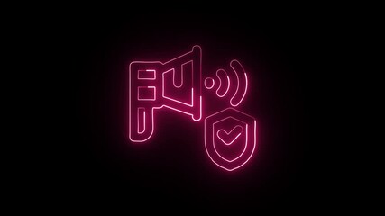 Secure Announcement Animation with Glowing Lines on Black Background