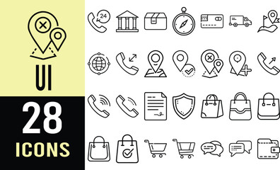 Fototapeta premium Collection of Versatile Line Icons for Website and App Design Elements