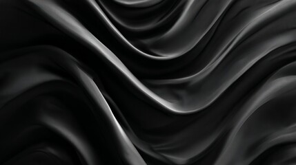 Elegant dark flowing fabric creating abstract patterns for luxurious backgrounds and sophisticated designs, exuding depth and grace.