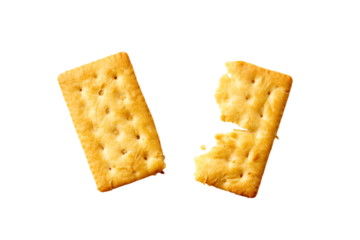 a cracker with a bite taken out of it