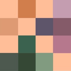 Tiled background with peach, green and purple shades of tiles 