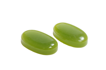 two green soap bars sitting on top of each other