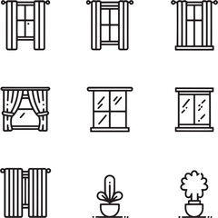 Smart Window Curtain Opener Simple Line Art