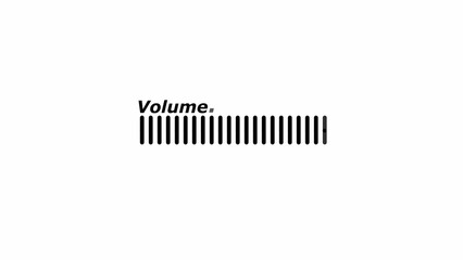 Black volume bar with text on white background sound
