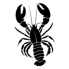 Obraz premium Top View Lobster Marine Animal Silhouette Vector