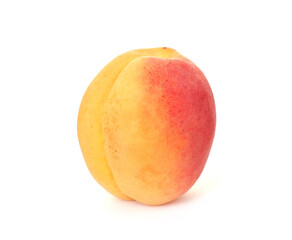 One fresh ripe apricot isolated on white