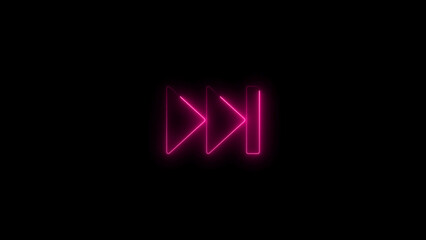 Pink Neon Fast Forward and Pause Symbols on Black image