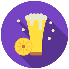 Lager Pint rounded flat color icon, mini illustration for relaxation, party, lifestyle, pubs and bars UI, UX kit, app and web development, digital or print.