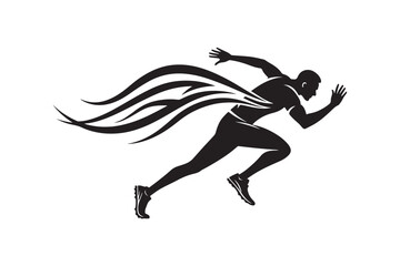 Dynamic motion designs logo silhouette on white background.01