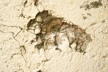 Hole on a concrete wall texture