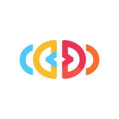Fototapeta premium Abstract letter C logo with vibrant colors and geometric shapes