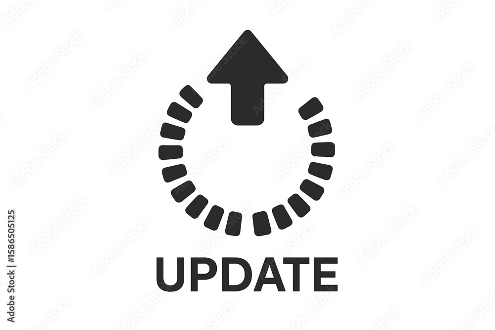Poster update system icon. loading process and upgrade application concept. software update or download pro