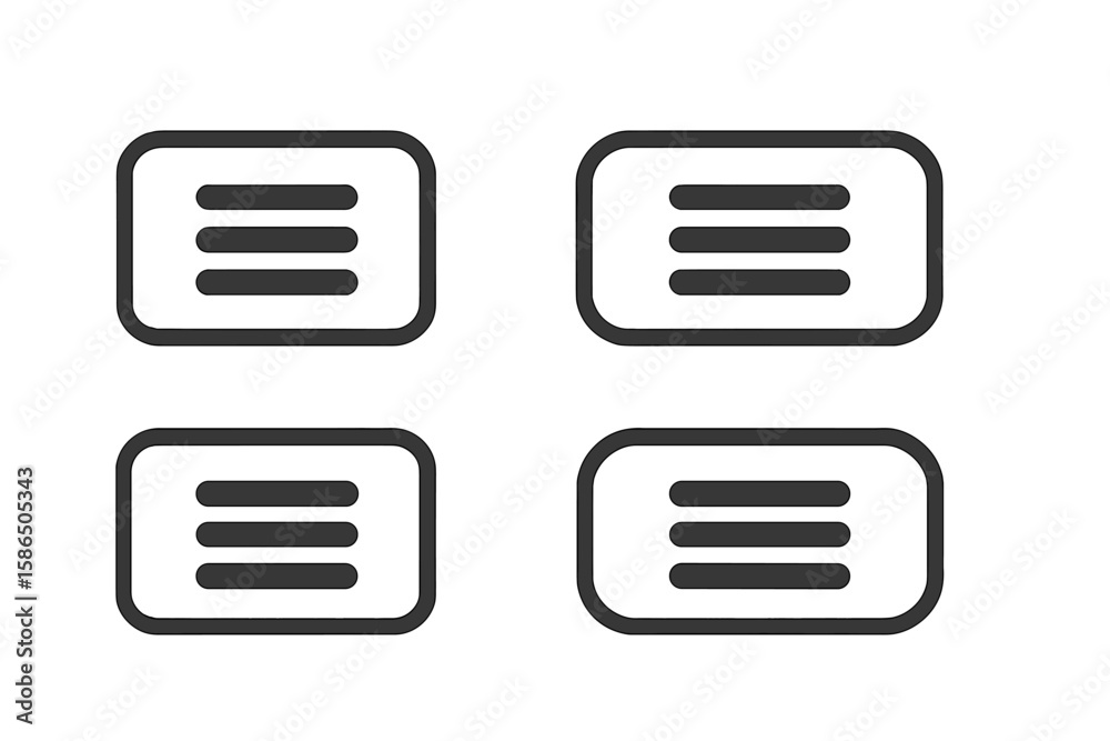 Aufkleber set of black menu buttons for website ui navigation. hamburger web and mobile app menu icons. burger