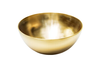 a golden bowl on a white background
