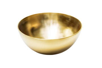 a golden bowl on a white background