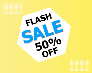 Big Sale banner with upto 50% OFF. Abstract colorful background with a vector sale sign and label for all company business success. Offer Banner, off, sale, discount, flash sale, big sale, super sale.