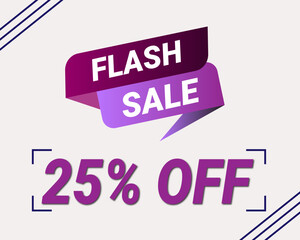 Big Sale banner with upto 25% OFF. Abstract colorful background with a vector sale sign and label for all company business success. Offer Banner, off, sale, discount, flash sale, big sale, super sale.