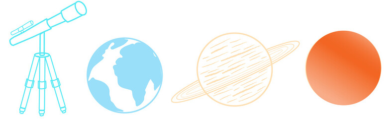 astronomy telescope with planets
