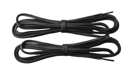 Set black shoelaces line on white background