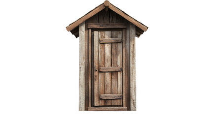 old wooden house on white background