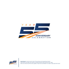 55 Years Anniversary logotype design flat style design template