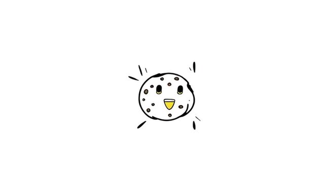 Cheerful Cartoon Cookie Dough Ball Bouncing Playfully