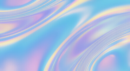 Obraz premium Iridescent Holographic Swirls Fluid Background Abstract Design