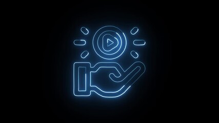Offering Animation with Glowing Lines on Black Background