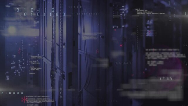 System startup activating server rack causing code fragments drifting, visualizing data flow