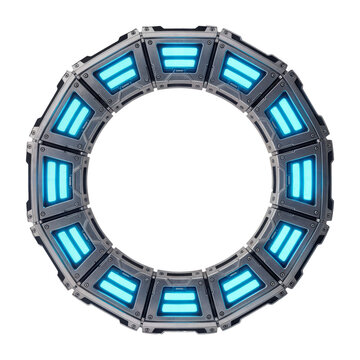 Futuristic Energy Ring with Neon Glow Anel de energia futurista com brilho neon Azul Blue