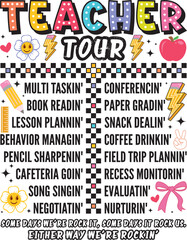 ABCD Teacher Tour SVG, Retro Teacher SVG
