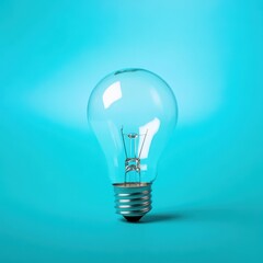 Light bulb on a bright blue background
