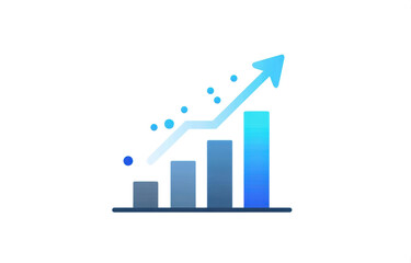 Fototapeta premium Financial Chart with Arrow, Transparent PNG Growth Bar for Business and Marketing