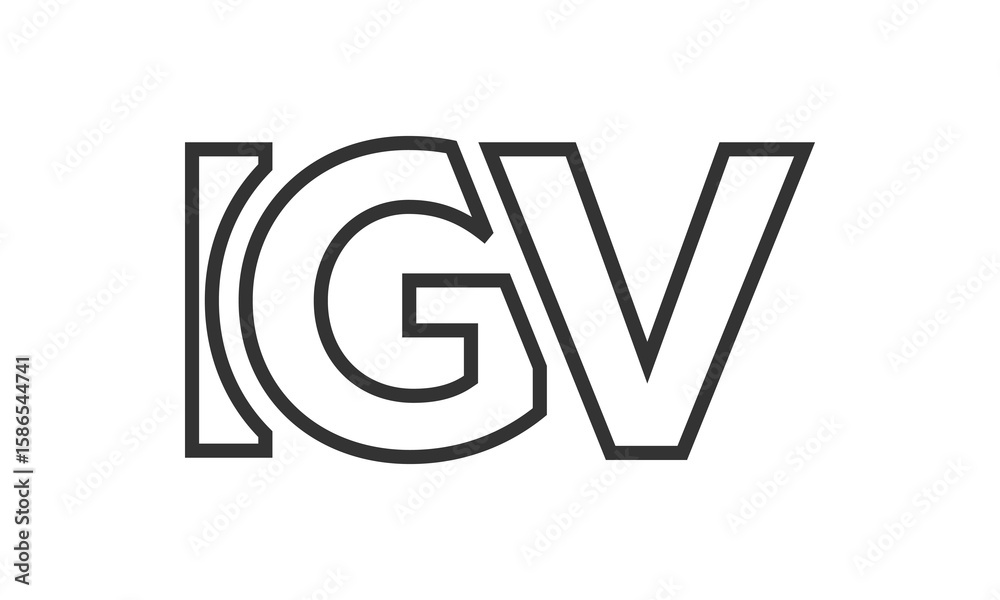 Poster igv logo design template with strong and modern bold text. initial based vector logotype featuring s