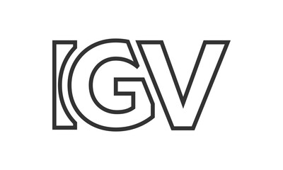 IGV logo design template with strong and modern bold text. Initial based vector logotype featuring simple and minimal typography. Trendy company identity.