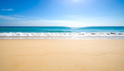 Sunny beach scene with gentle waves