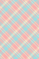 Fototapeta premium Pastel plaid pattern. Soft, delicate diagonal stripes in peach, mint, and gray create a gentle, calming visual. Ideal for textile design, backgrounds, or website décor.