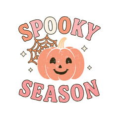 Pink Spooky Season- Halloween T-Shirt Design, Posters, Greeting Cards, Textiles, and Sticker Vector Illustration	
