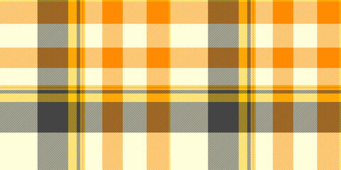 Vibrant autumnal plaid pattern in warm oranges, yellows, and greys.  Perfect for fallthemed designs, textile projects, or as a background texture.