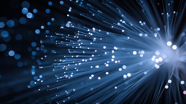 Dazzling light streaks creating an abstract futuristic image, depicting connectivity, technology innovation and advanced communication in digital space. - Powered by Adobe