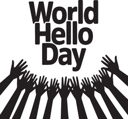 Obraz premium World Hello day Silhouette Vector Illustration