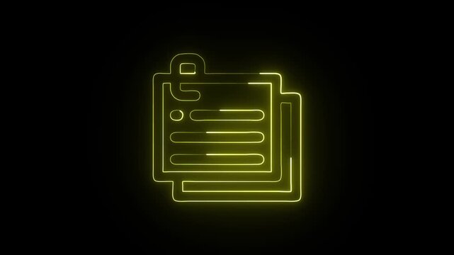 Notes Animation with Glowing Lines on Black Background